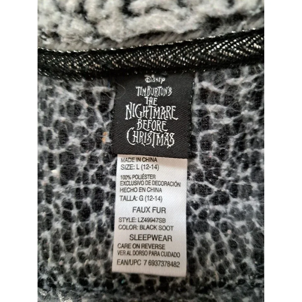 Nightmare before Christmas Gray Sweatshirt Size Youth Large Sleepwear Faux Fur